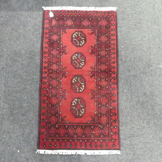 SM HANDKNOTTED TURKOMAN RUG, 1000 x 530mm