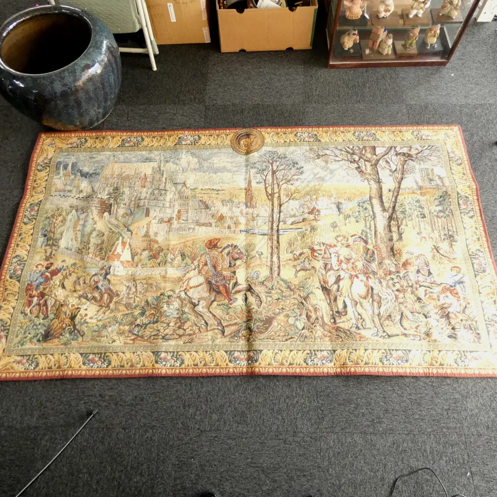 MODERN FLEMISH TAPESTRY 'OLD BRUSSELS', 210x120mm Image 1++