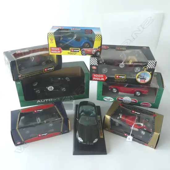 5 BOXED BBURAGO MODEL CARS + 3 OTHERS 
