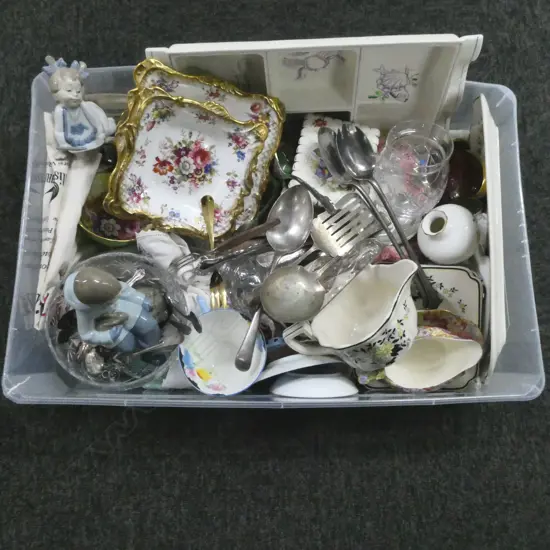 ASST. CHINA, 2 NAO FIGURINES, POOLE TRAY ETC
