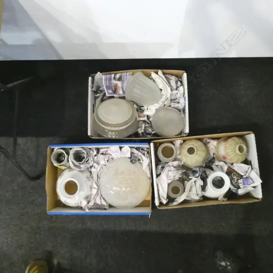 3 BOXES GLASS LIGHT SHADES