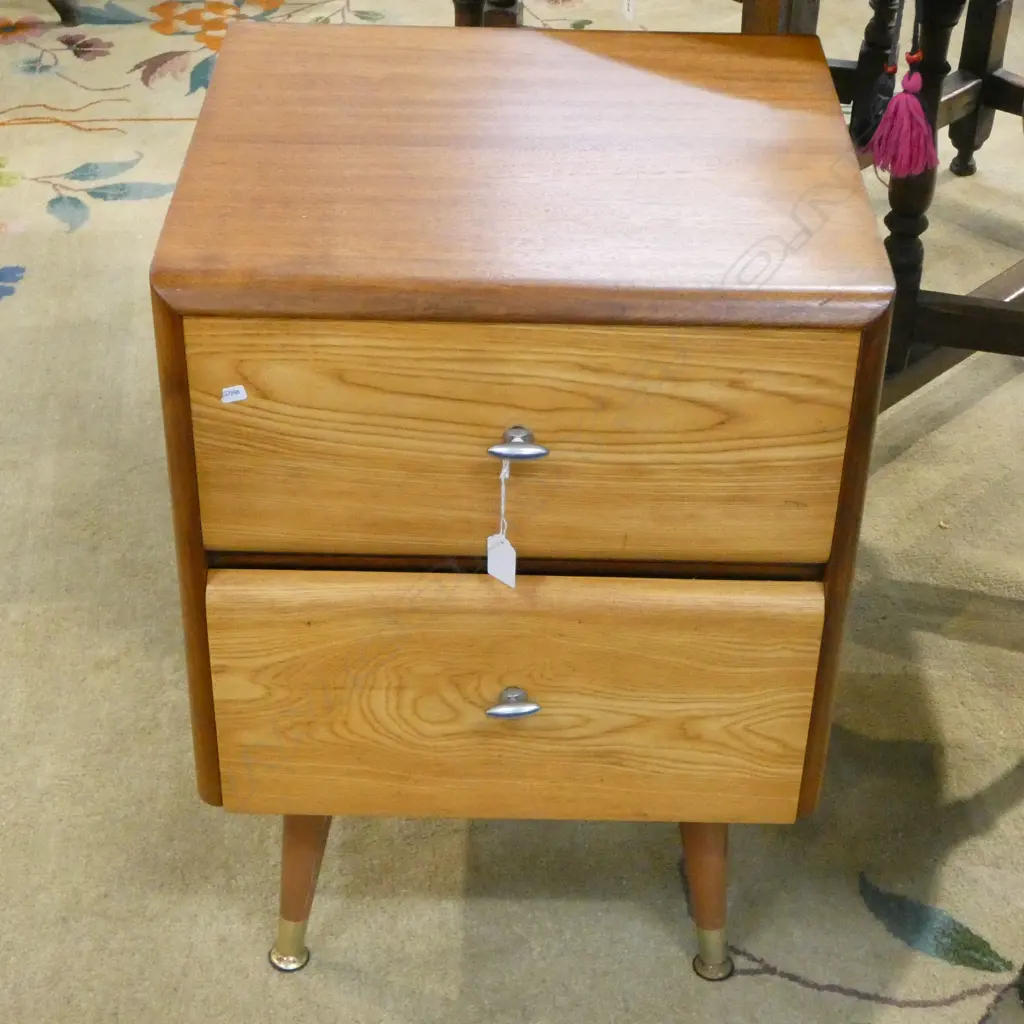 2 DRAWER BEDSIDE TABLE 450x420x620mm Image 1++