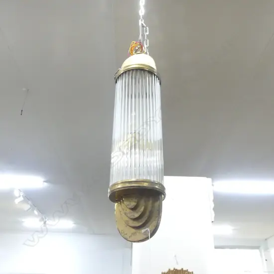 BRASS & GLASS DECO PENDANT LIGHT H720mm