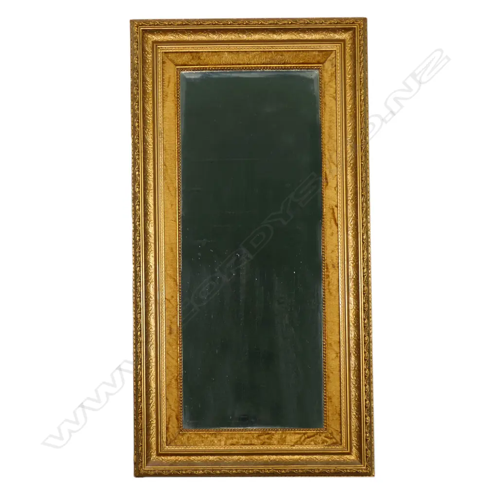 EDWARDIAN GILT FRAMED MIRROR WITH BEVELLED GLASS, 960 x 500mm Image 1++