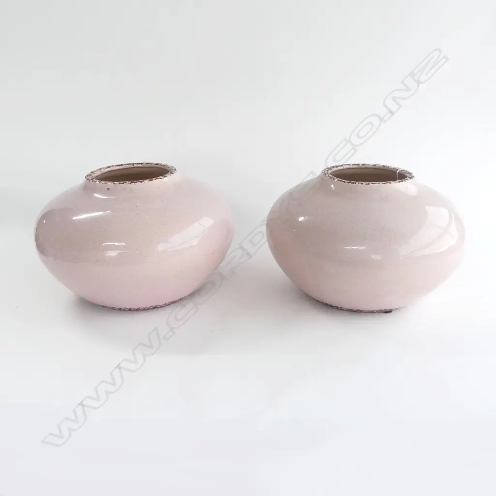 PR MODERN PINK CRACKLE GLAZE VASES H.185mm Image 1++