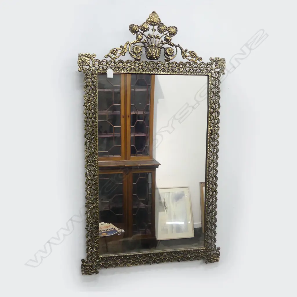 LG PORTUGUESE BRASS FRAMED MIRROR 1130x650mm  Image 1++