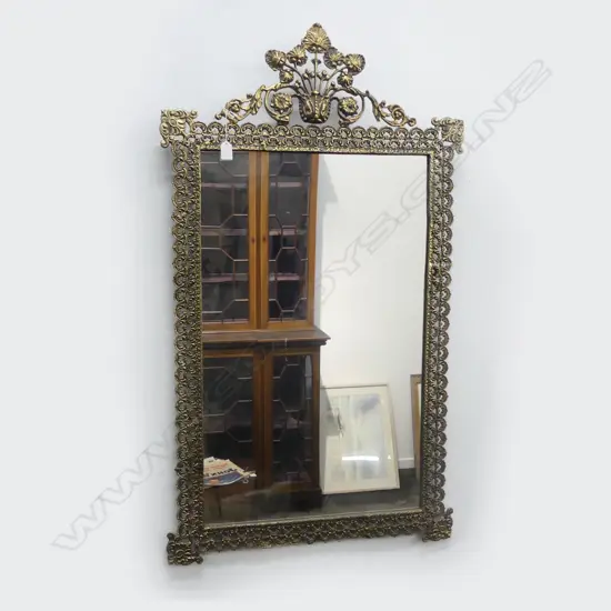 LG PORTUGUESE BRASS FRAMED MIRROR 1130x650mm 