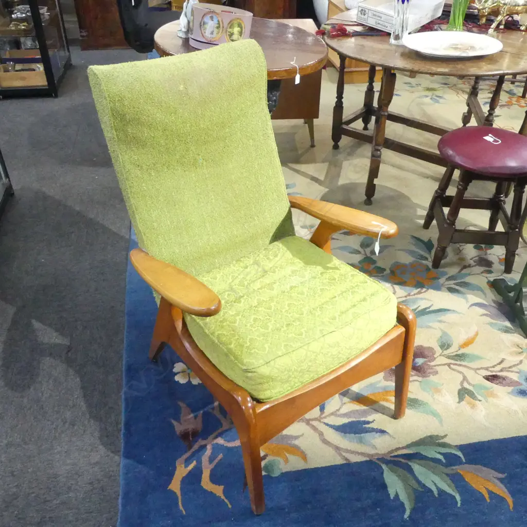 FLER SC55 MID-CENTURY DESIGN CHAIR  SOME MARKS TO FABRIC (unrestored) Image 1++