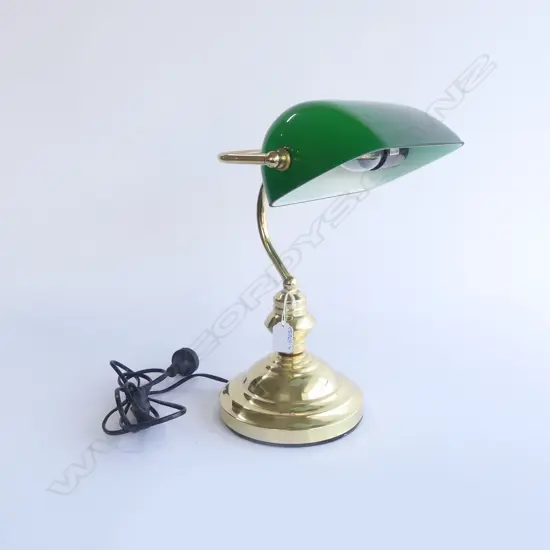 MODERN BRASS BANKERS LAMP H.370mm