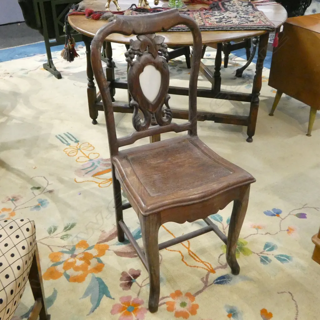 ORIENTAL ROSEWOOD CHAIR, 1 small part missing Image 1++
