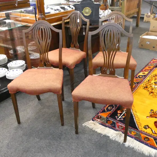 FOUR HEPPLEWHITE STYLE DINING CHAIRS