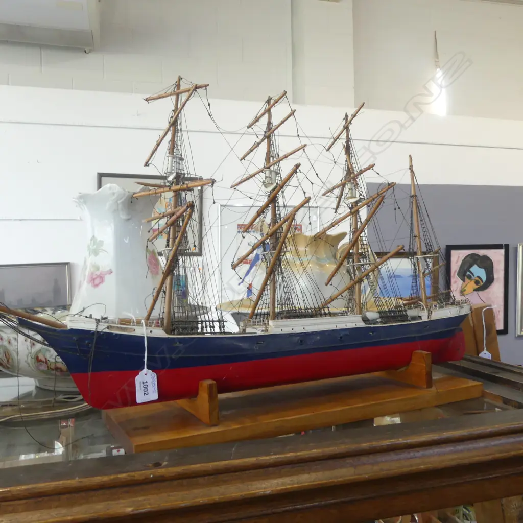 SCRATCH BUILT MODEL OF THE SHIP 'PAMIR' L.760mm (needs attention) Image 1++