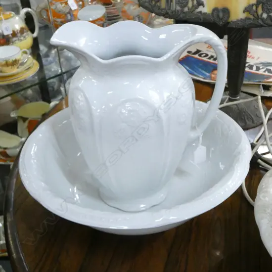 MEAKIN  WHITE CHINA JUG & WASH BASIN