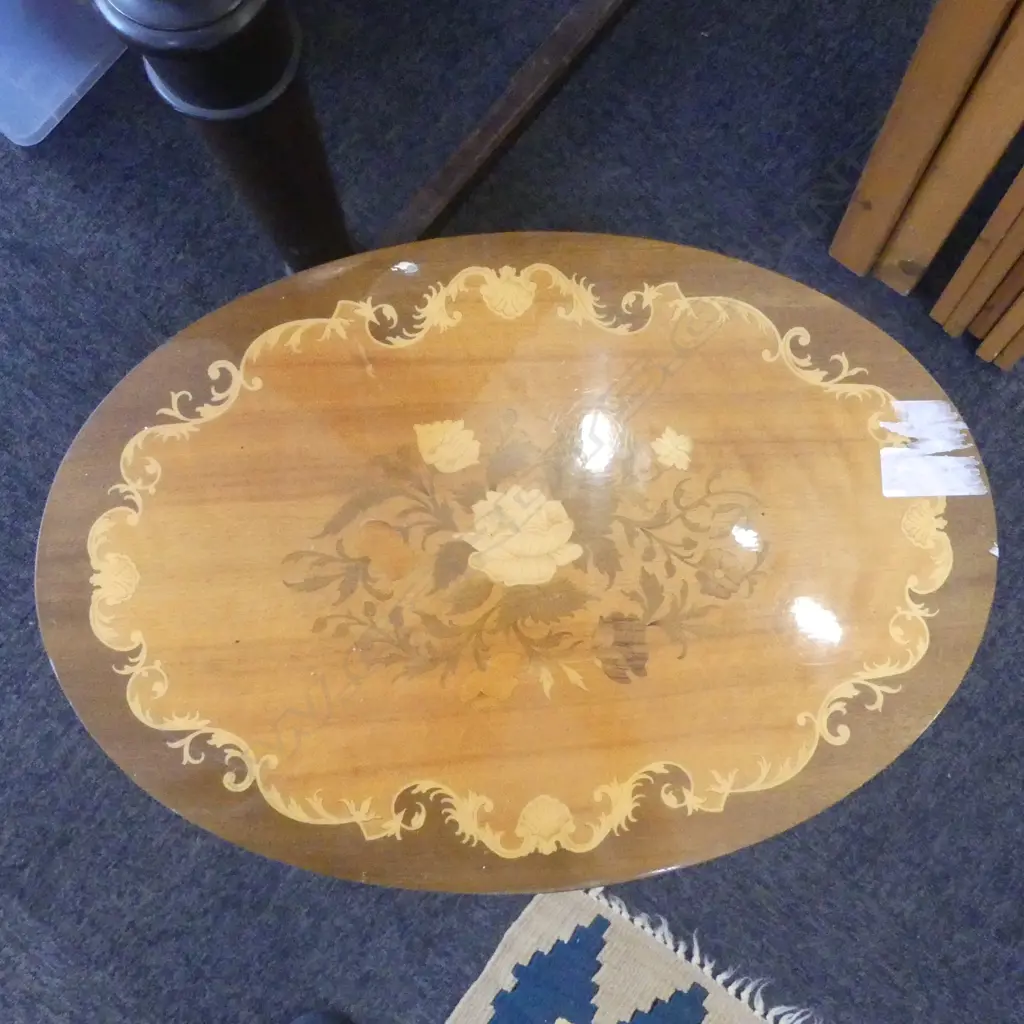 ITALIAN INLAID MUSIC BOX TABLE 470x330x500mm Image 1++
