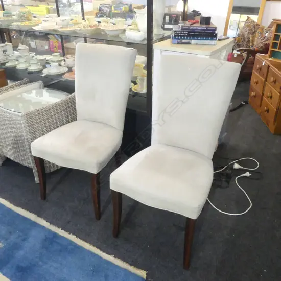 2 SUEDE DINING CHAIRS 