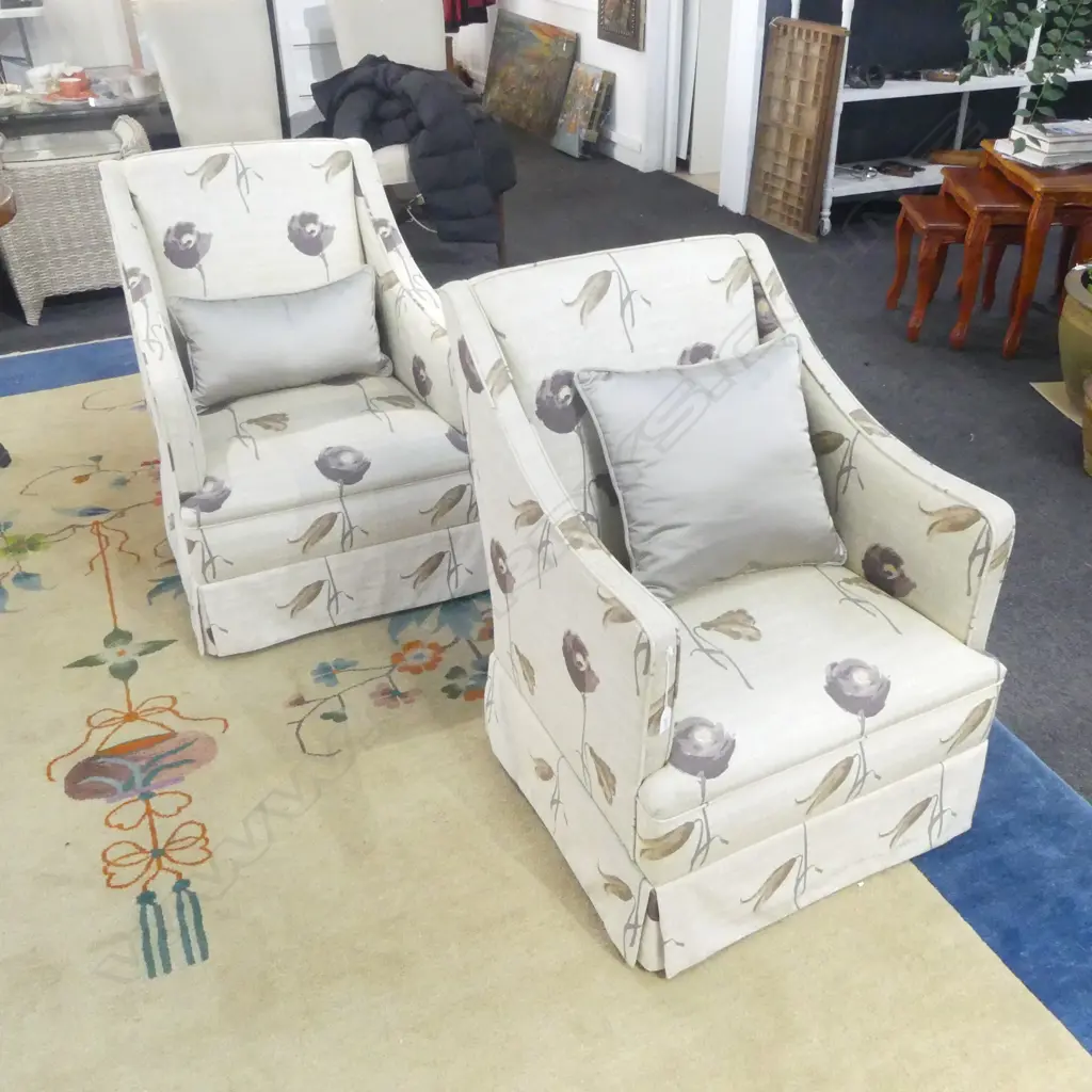 PR FLORAL UPHOLSTERED ARMCHAIRS  Image 1++