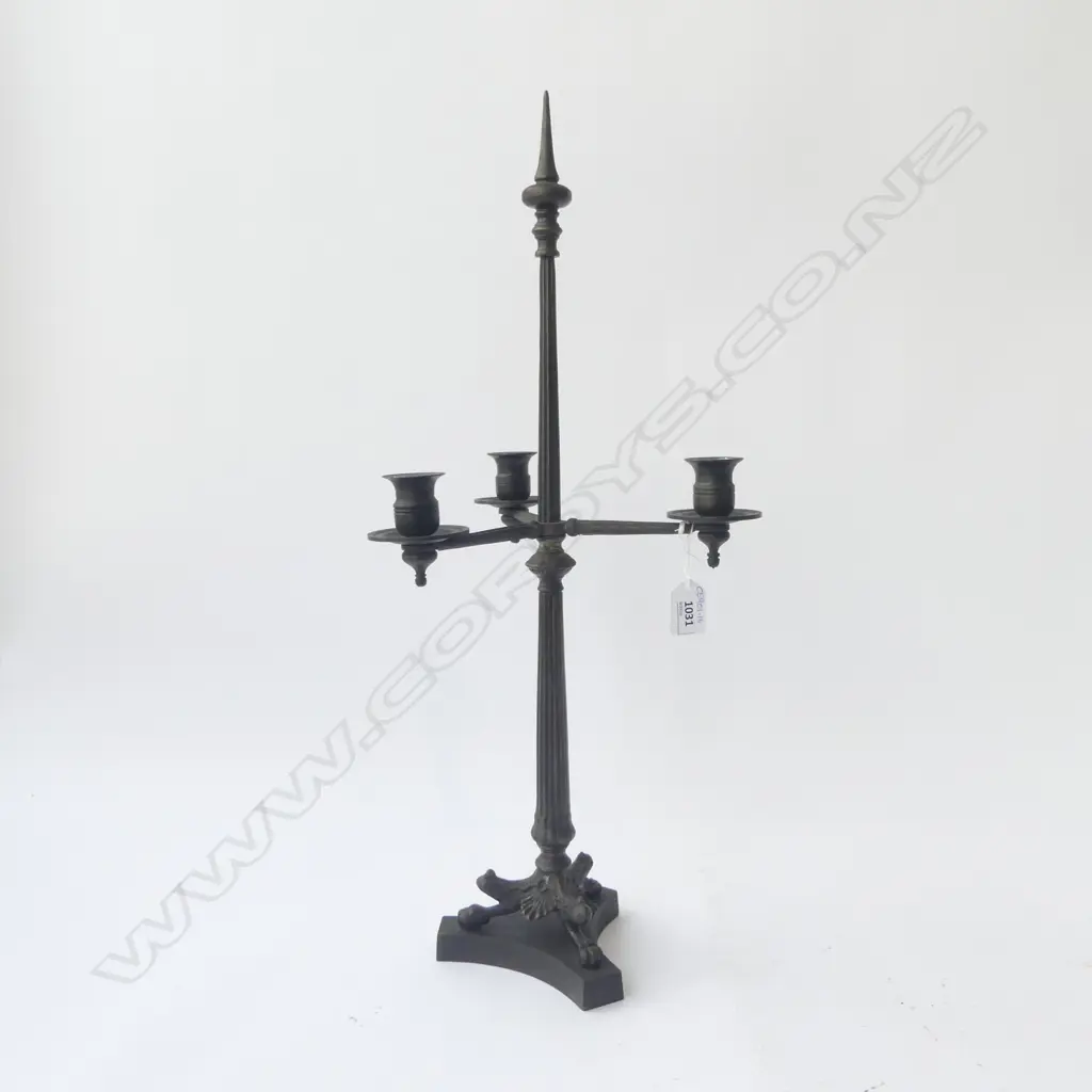 CAST METAL THREE BRANCH CANDELABRA H.570mm Image 1++