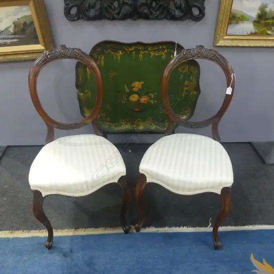 PR VICTORIAM WALNUT BALLOON BACK DINING or SIDE CHAIRS