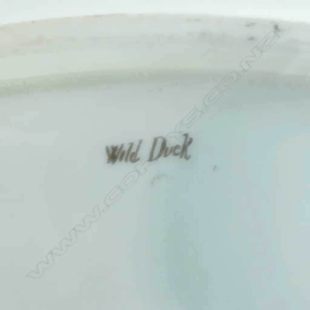 ROYAL WORCESTER HANDPAINTED DISH; 'Wild Duck', signed James Stinton, W.450mm Image 1++