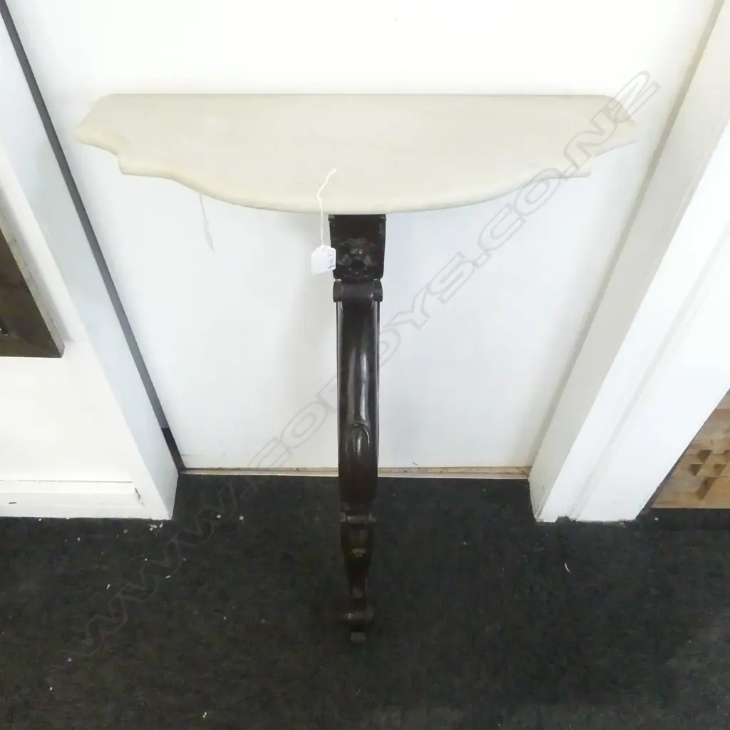 MARBLE TOPPED WALL MOUNTED HALL TABLE 610x255x940mm Image 1++