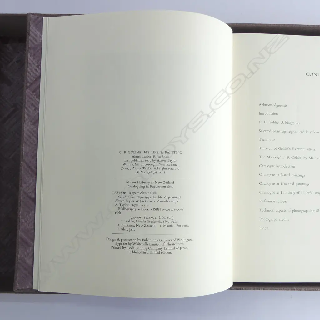 CASED BOOK; C. F. GOLDIE HIS LIFE & PAINTINGS BY ALISTAIR TAYLOR 400x325mm Image 1++