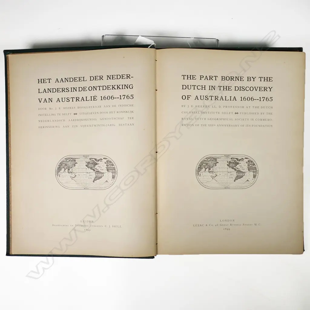 JJ HEERES 'THE PART BORNE BY THE DUTCH IN THE DISCOVERY OF AUSTRALIA', LUZAC & Co, LONDON 1899, 2 FOLDING MAPS Image 1++