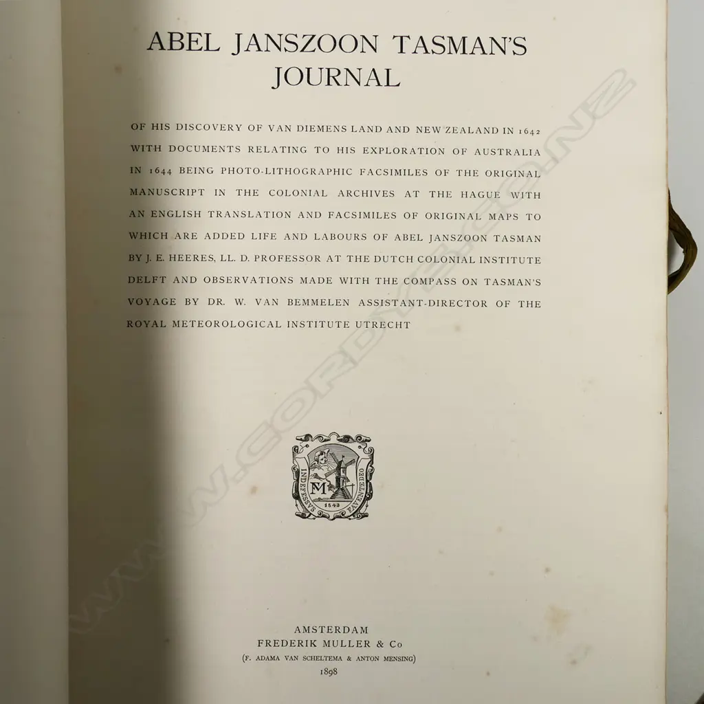 1898 FASCIMILE 'ABEL JANSZOON TASMAN'S JOURNAL...VAN DIEMENS LAND & NZ IN 1642' Image 1++
