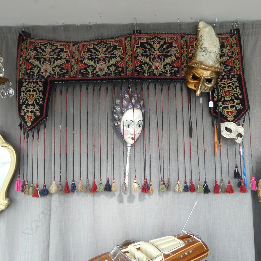 ANTIQUE PERSIAN HAND KNOTTED TENT BANNER Image 1++