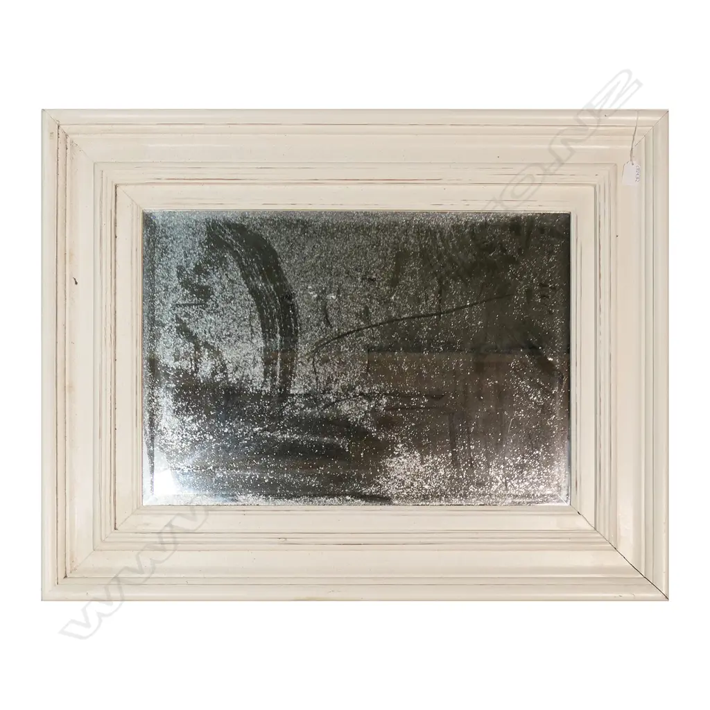 WHITE PAINTED FRAMED BEVEL EDGED MIRROR 430x630mm Image 1++