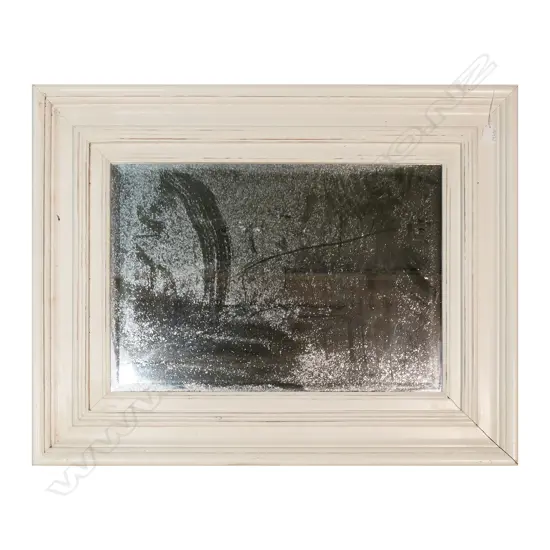 WHITE PAINTED FRAMED BEVEL EDGED MIRROR 430x630mm