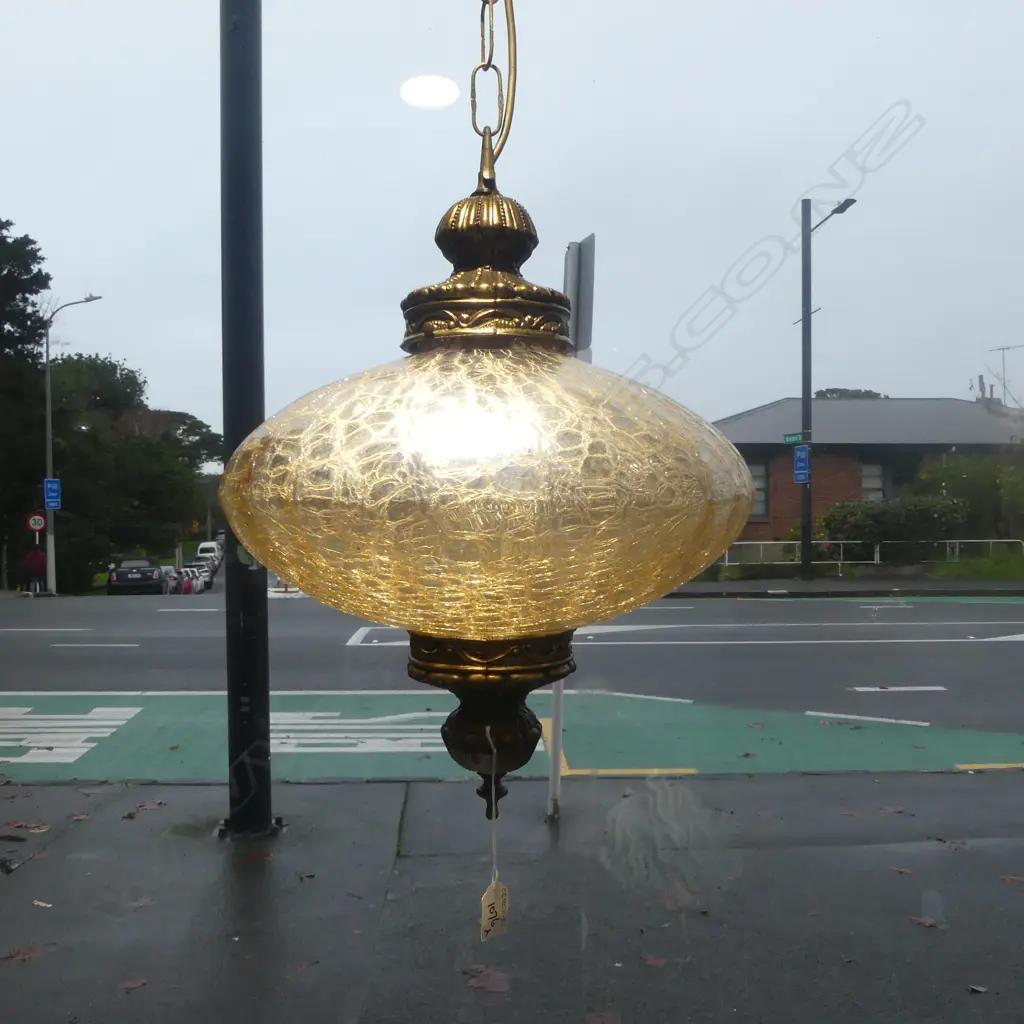 LARGE GLASS RETRO PENDANT LIGHT Image 1++