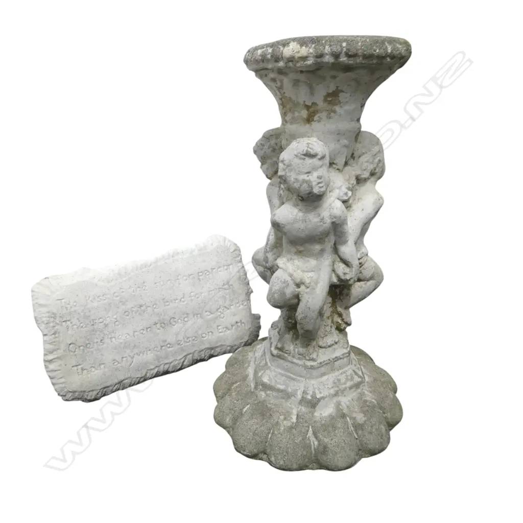 CONCRETE GARDEN PLINTH H.420mm + PLAQUE 180x330mm Image 1++