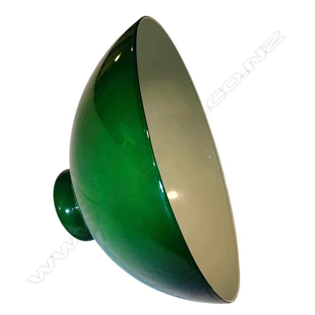 PAIR OF ANTIQUE GREEN GLASS LAMP SHADE - 230x350 Image 1++