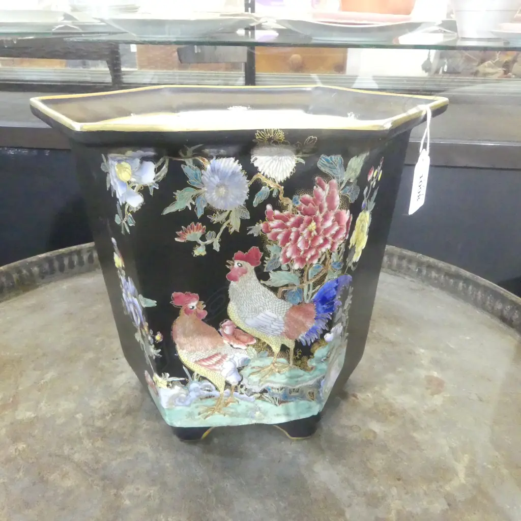 EARLY CARLTON WARE OCTAGONAL JARDINERE H.220mm, 275mm dia Image 1++