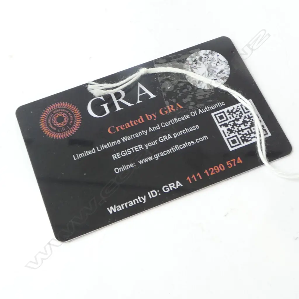 SILVER SET MOISSANITE RING w GRA CERT. SIZE R Image 1++