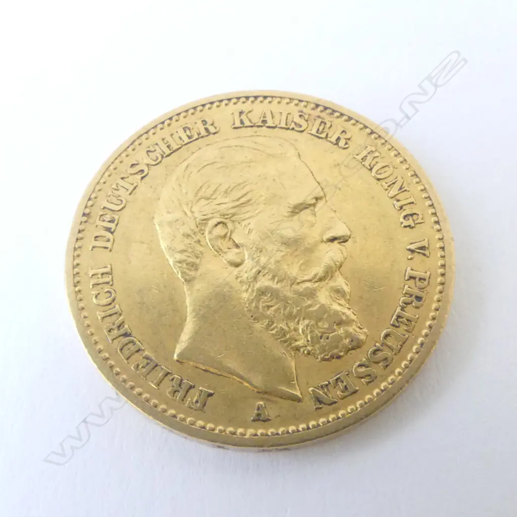 .900 GOLD PRUSSIAN DEUTSCHES REICH 1888 20 MARK COIN 7.96gm Image 1++