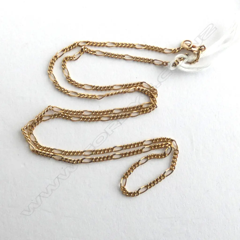 9ct YELLOW GOLD FINE LINK NECK CHAIN L.420mm 2.3gms Image 1++