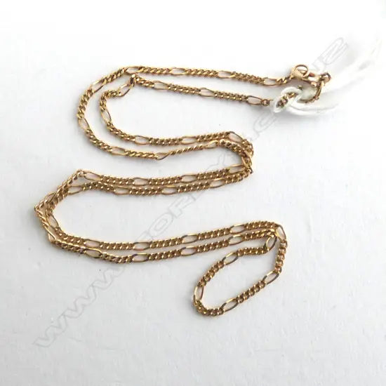 9ct YELLOW GOLD FINE LINK NECK CHAIN L.420mm 2.3gms