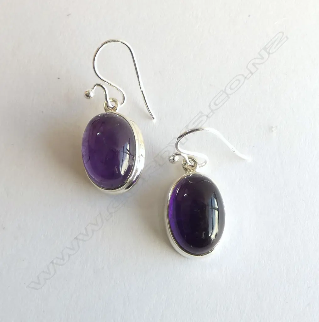 PR SILVER SET AMETHYST EARRINGS Image 1++