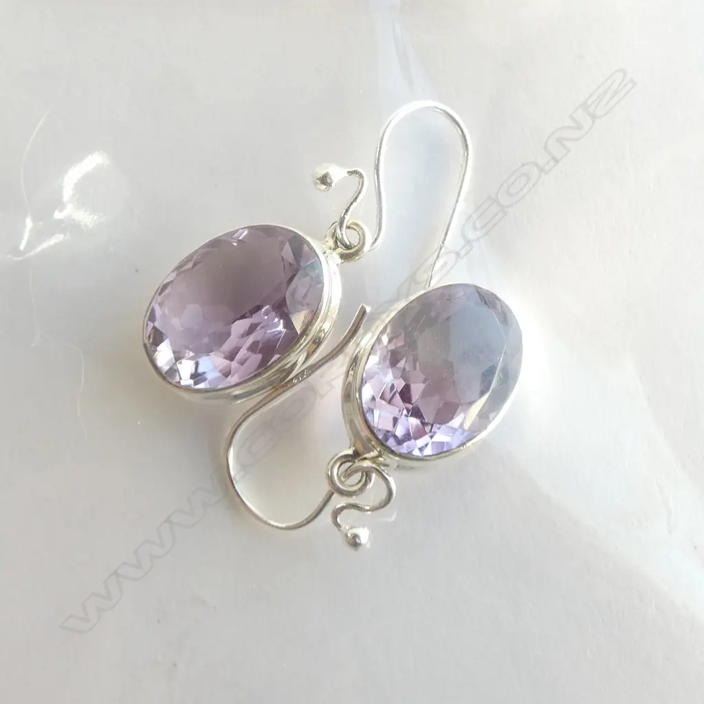 PR SILVER SET AMETHYST EARRINGS Image 1++