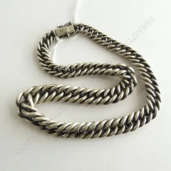 SILVER CHAIN NECKLACE, 82gm