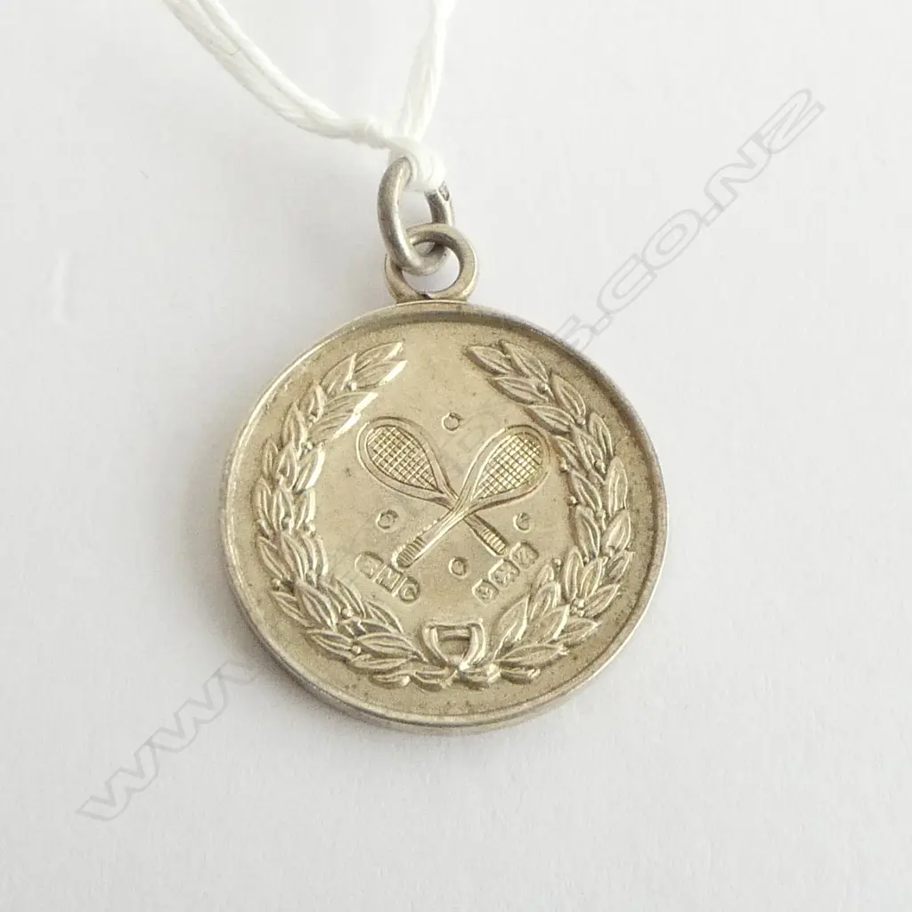 STG SILVER 1925 TRANSKI T.C. MIXED DOUBLES AWARD PENDANT TW 6.8gm Image 1++