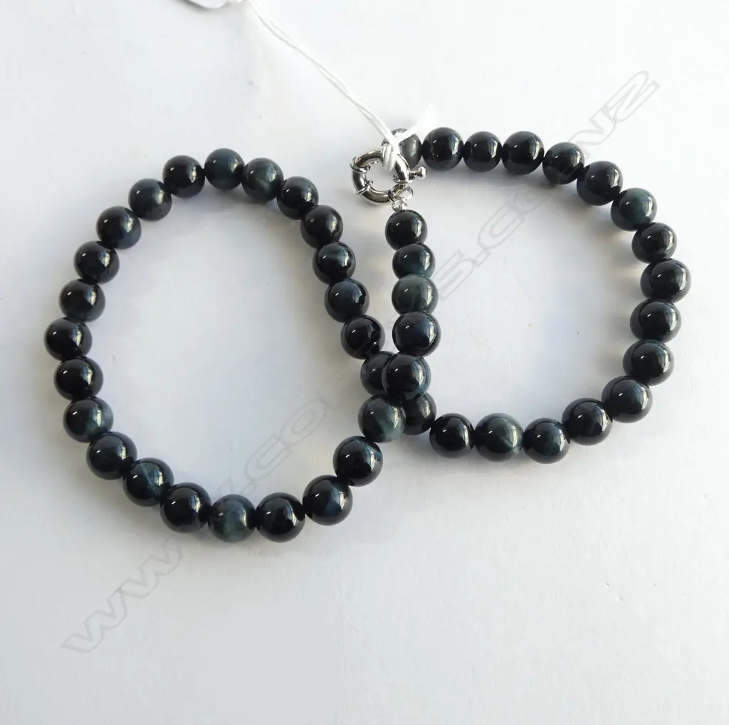DYED BLUE TIGER'S EYE NECKLACE 49CM Image 1++