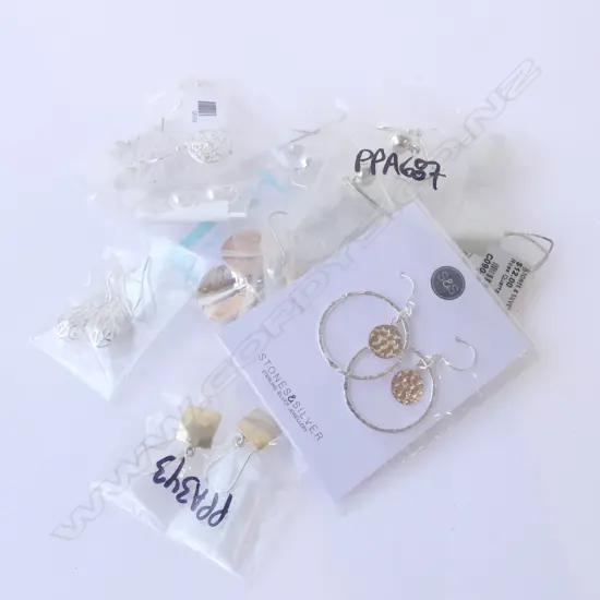 ASST. SILVER EARRINGS, various designs, all new