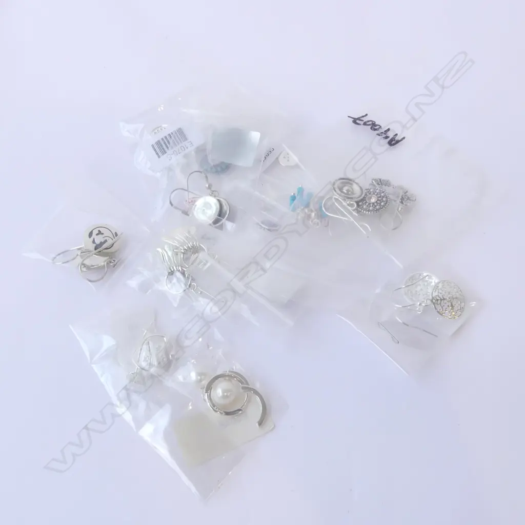 ASST. SILVER EARRINGS w HOOKS, NEW Image 1++