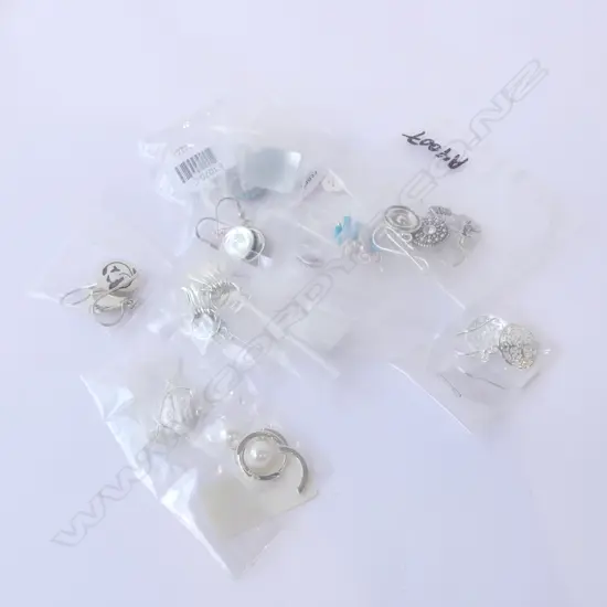 ASST. SILVER EARRINGS w HOOKS, NEW