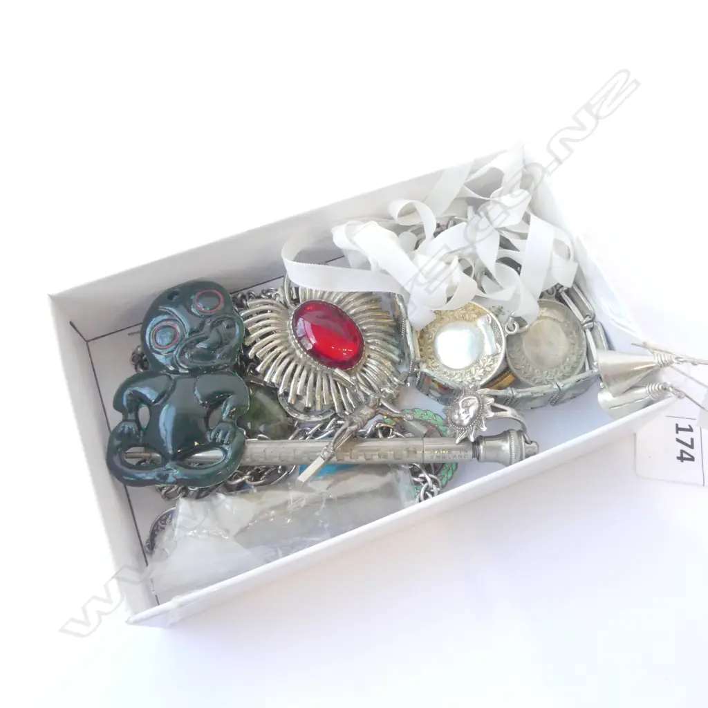 SILVER & PLATED JEWELLERY ETC. Bracelets + necklaces + medallions etc Image 1++