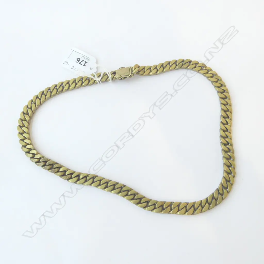 HEAVY MENS BRASS CURB LINK CHAIN NECKLACE Image 1++