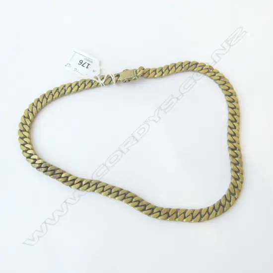 HEAVY MENS BRASS CURB LINK CHAIN NECKLACE