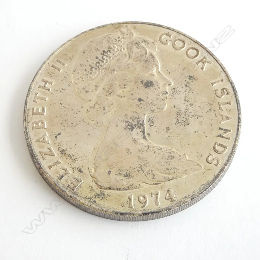 COOK ISLAND $50 LARGE COIN SILVER 99gms. Dia.58mm Image 1++